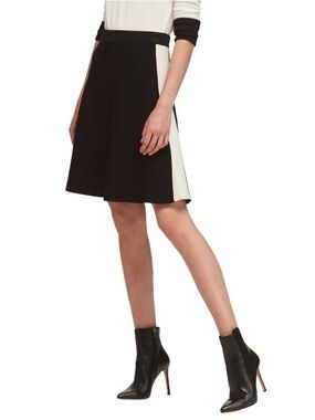 DKNY NWT! Women'S Elastic Waist Pull On Knit A-Line Skirt in Black/White Size XS